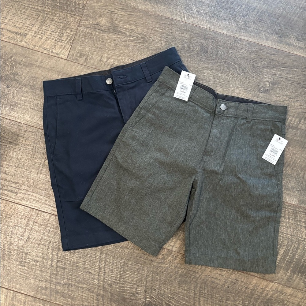 Lot of 2 Boys Classic Navy and Gray Shorts